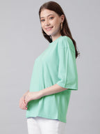 Kotty WomenS Cotton Blend Solid Oversized T-Shirts