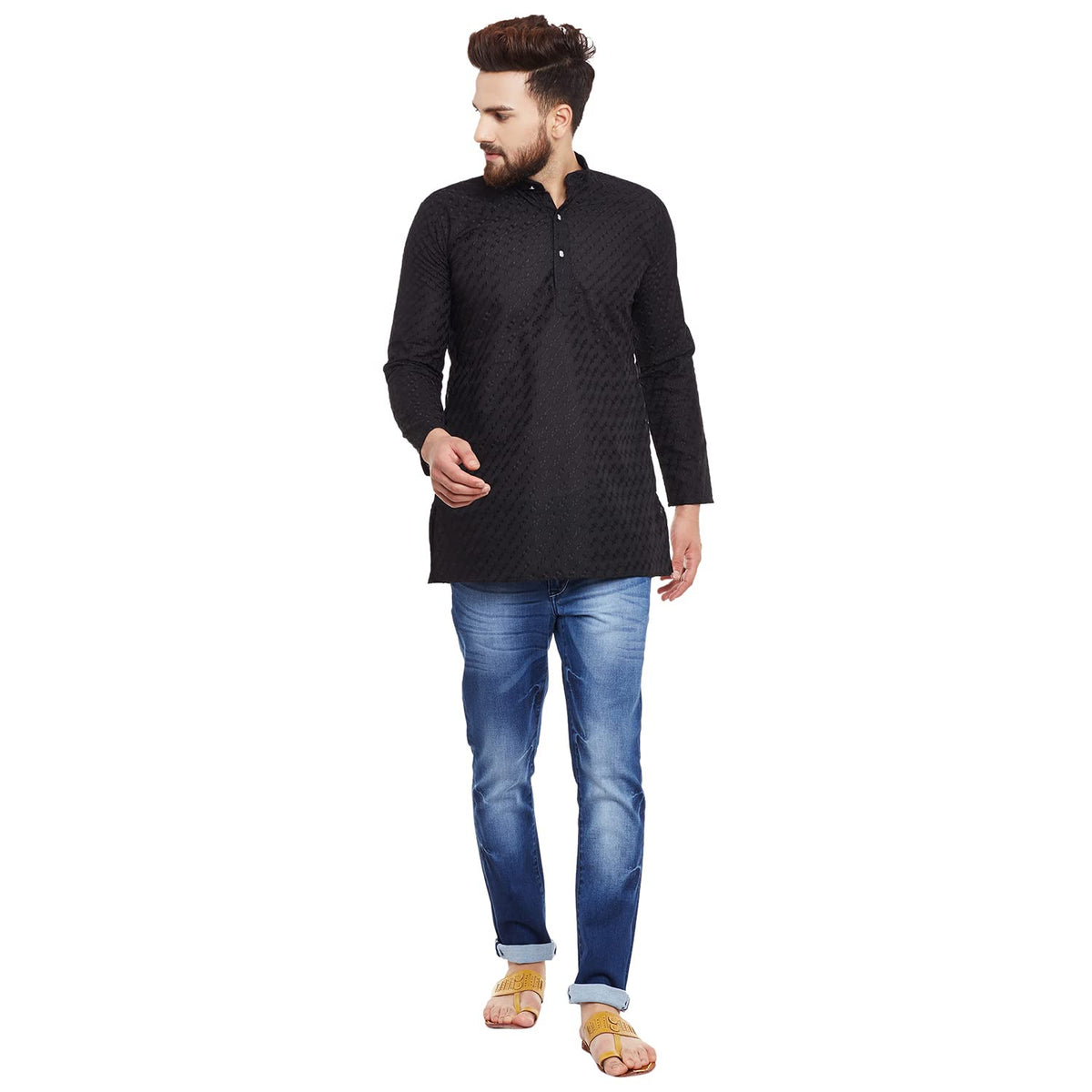 SOJANYA (Since 1958 Mens Black Pure Chicken Cotton Short, Size: XL