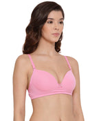 Lyra Womens Cotton Rich Soft Padded Non Wired Solid Medium Coverage Bra