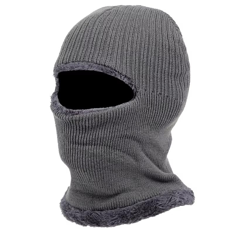 Lyonardo Woolen Winter Warm Snow, Fleece Full Face Cover Monkey Cap For Men, Women (In, Alpha, M, Grey), For Unisex