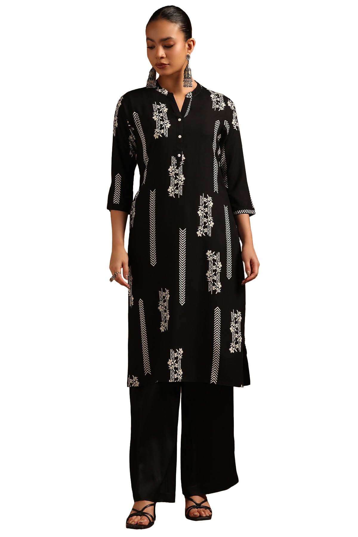 Soch Women Rayon Botanical Kurta with Na