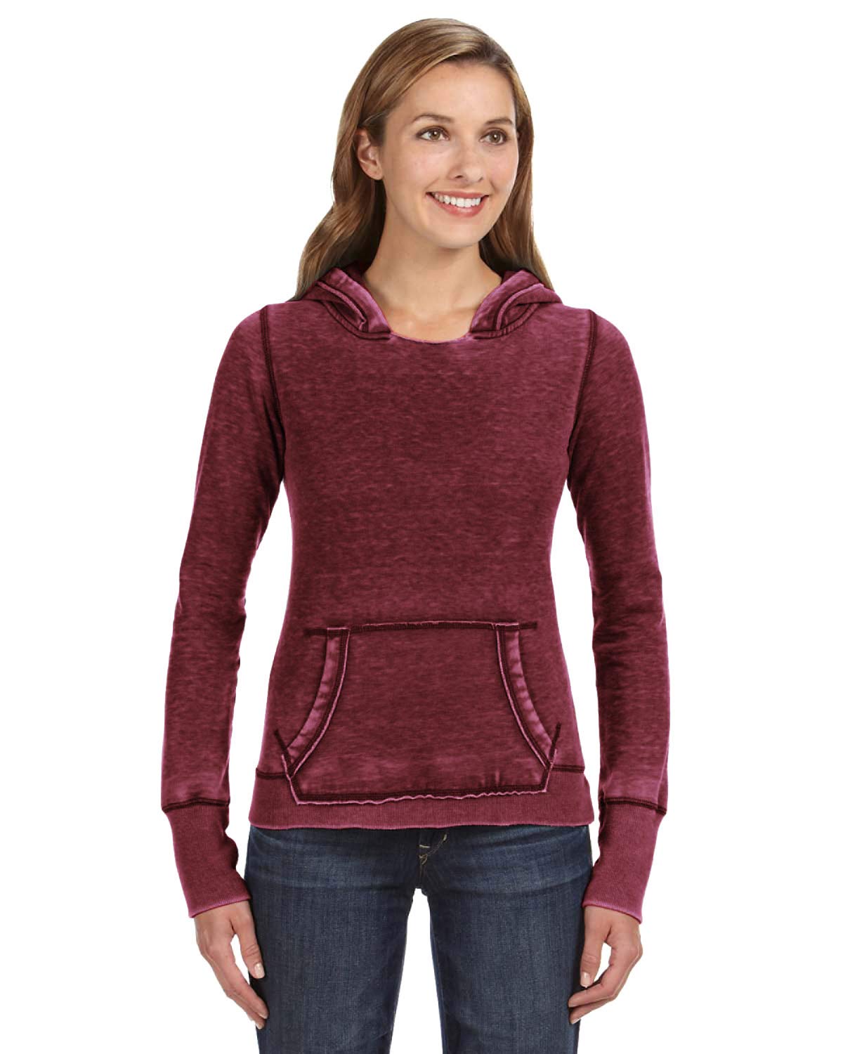 Ladies Zen Pullover Fleece Hooded Sweatshirt - cEMENT - XS(D0102H76SV6)