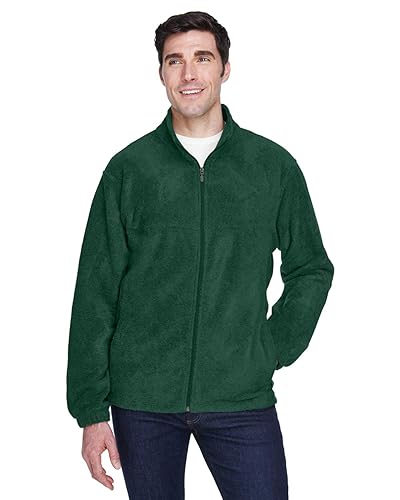Mens 8 oz Full-Zip Fleece - BLAcK - 5XL(D0102H76F72)