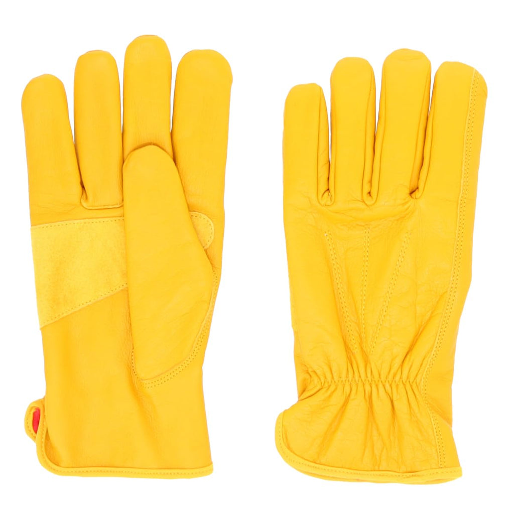 BlackCanyon Outfitters 84001XL Mens Leather Work Gloves Fleece Lined Cowhide Leather Truck Driving Gloves Yellow XL