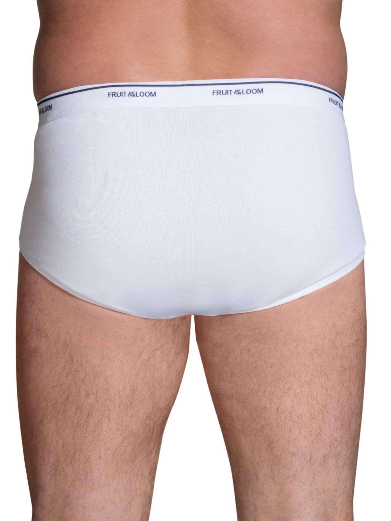 Fruit of the Loom mens 6-pack Classic White Brief Extended Sizes Underwear, White, XX-Large US
