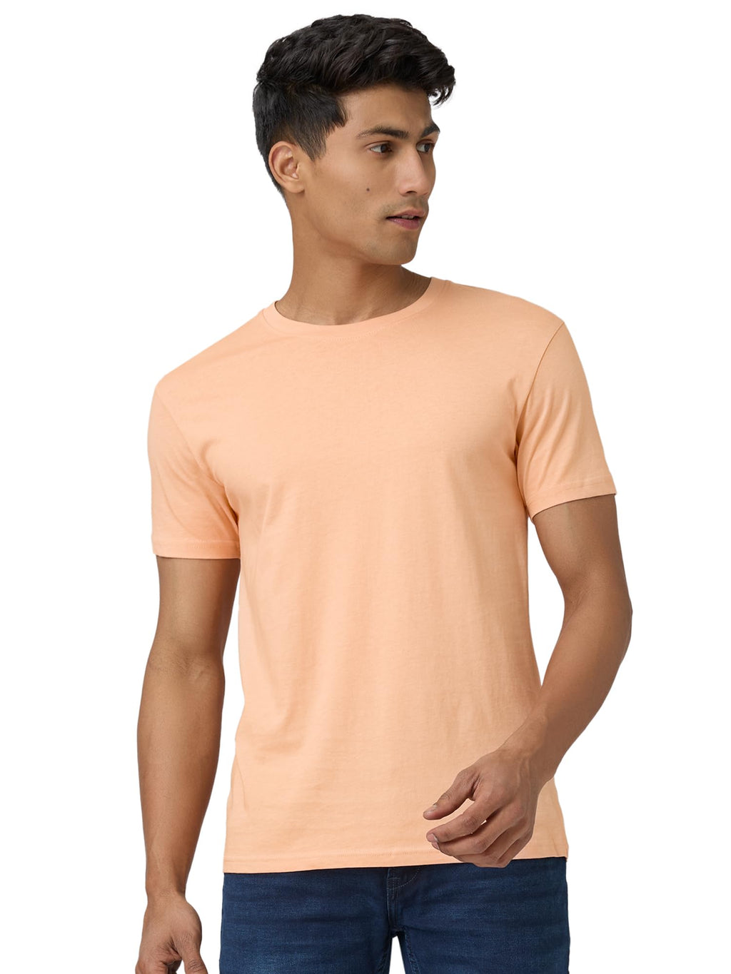 XYXX Mens Solid Regular Fit T-Shirt (XY_CR15_Tshirt_1_Medium Orange