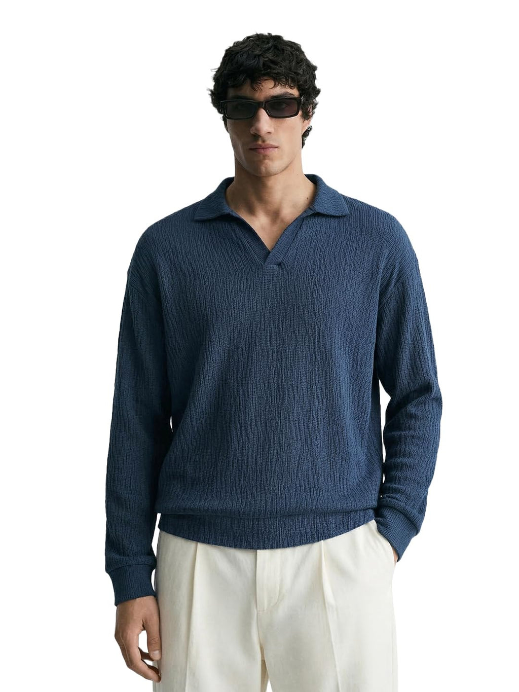 The Indian Garage Co Mens Oversized Textured Full Sleeves Sweater