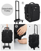 Relavel Rolling Makeup Case with 4 Clear Makeup Bags, Makeup Backpack with Adjustable Dividers,Cosmetic Train Case Storage with