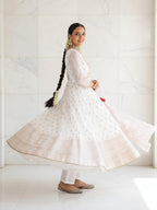 Libas Off White Organza Printed Kurta Sets For Women