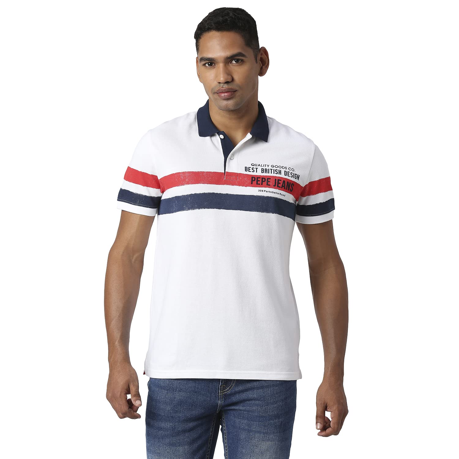 Pepe Jeans MenS Regular Fit T-Shirt (Pm542046800L_White