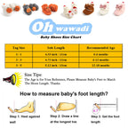 Ohwawadi Baby Halloween Pumpkin Booties Cozy Fleece Infant Baby Slippers Soft Bottom Warm Cartoon Socks Newborn Crib Shoes