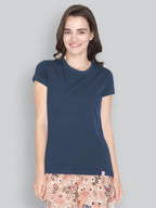 Lyra Women Solid Round Neck Tshirt