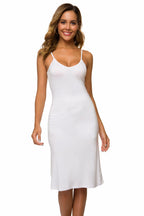 LB LIFEBEST Women's Full Slips Cami Long Spaghetti Strap Under Dress White