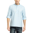 Sojanya (Since 1958, MenS Cotton Blue Short Kurta, Size: 40