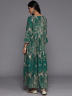 Libas WomenS Viscose Rayon Fit And Flare Maxi Casual Dress (23738O_Green