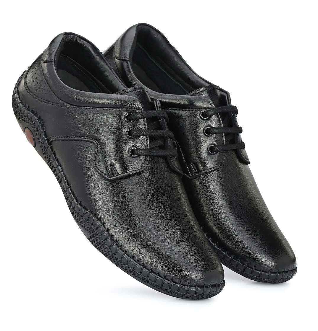 MACTREE Mens Black Genuine Leather Formal Lace Up Shoes8 UK 8