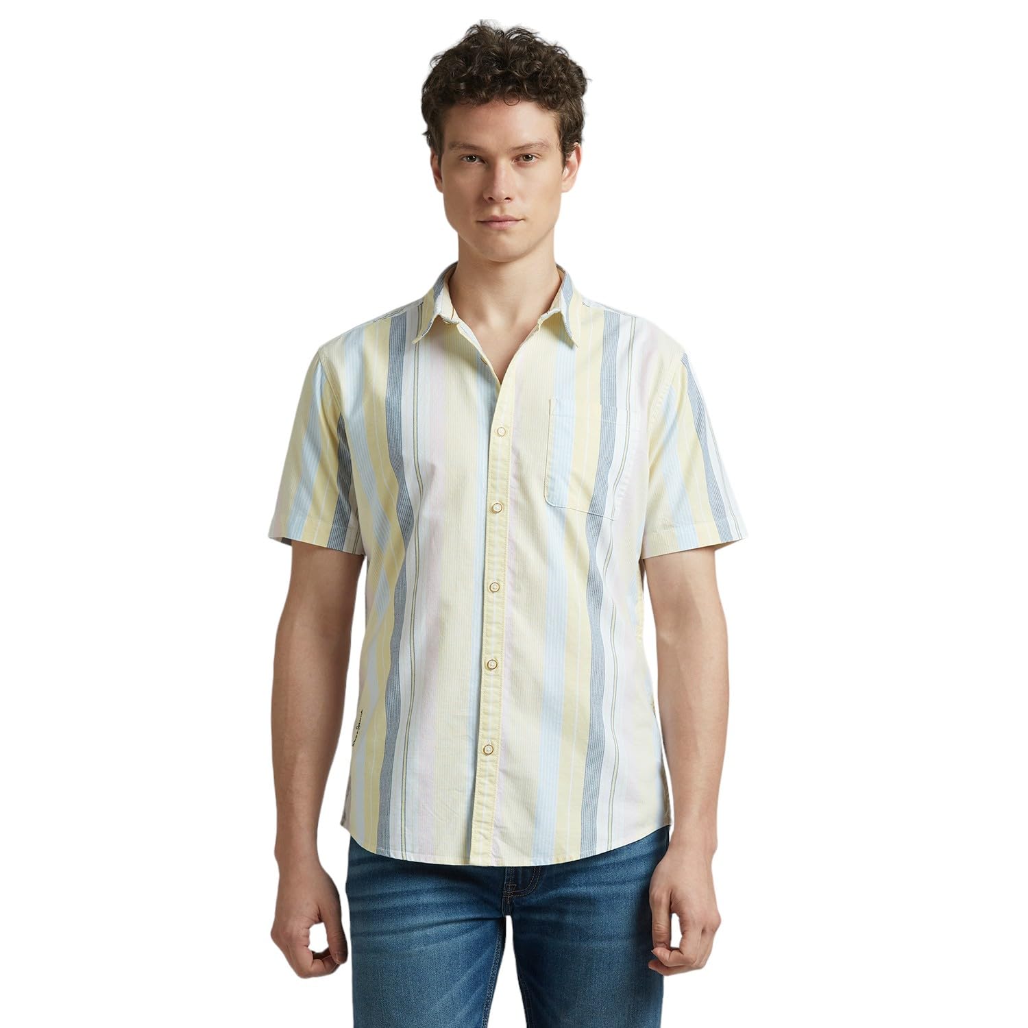 Pepe Jeans MenS Regular Fit Shirt (Pm308933_Yellow