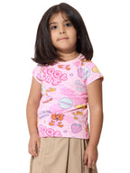 The Souled Store Official Garfield : Cool Cat Girls Round Neck Multicolor Graphic Printed Cotton Half Sleeve T-Shirts