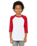 Youth 34-Sleeve Baseball T-Shirt - WHITE BLAcK - M(D0102H7KXMP)