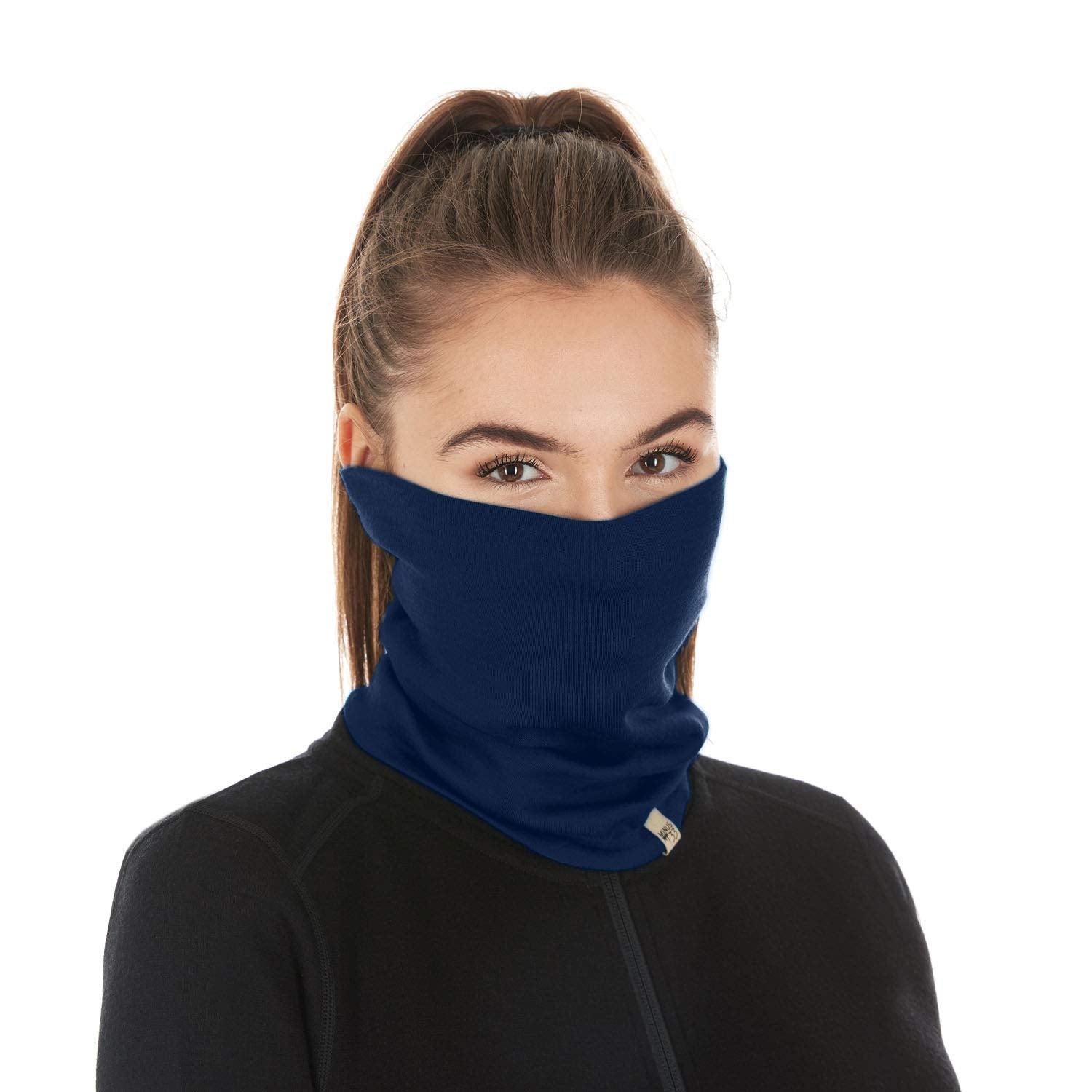 Minus33 - Midweight Neck Gaiter - 100% Merino Wool - Multipurpose Headwear - Skiing Neck Warmer - Winter Face Mask - Navy Blue M