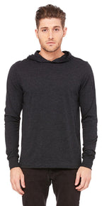 Unisex Jersey Long-Sleeve Hoodie - HEATHER NAVY - XS(D0102H7WFEJ)