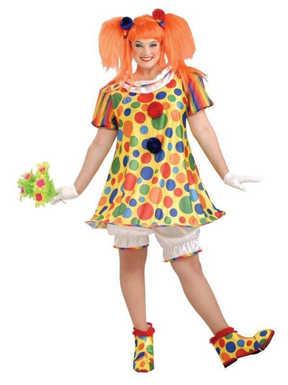 Rubies Women's Giggles The Clown Costume Plus for Themed Parties and Halloween