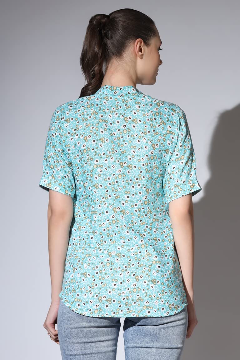 Leriya Fashion Tops For Women || Rayon Floral Printed Shawl Collared Fancy Button Neck || Shirt Style Western Top For Girls || I
