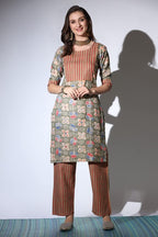 Leriya Fashion Kurtis For Women || Cotton Floral Hand Block Printed Patch Work With Lace Detailing Kurti For Girls || Ideal For Casual || Festival Wear Fancy Kurta For Ladies