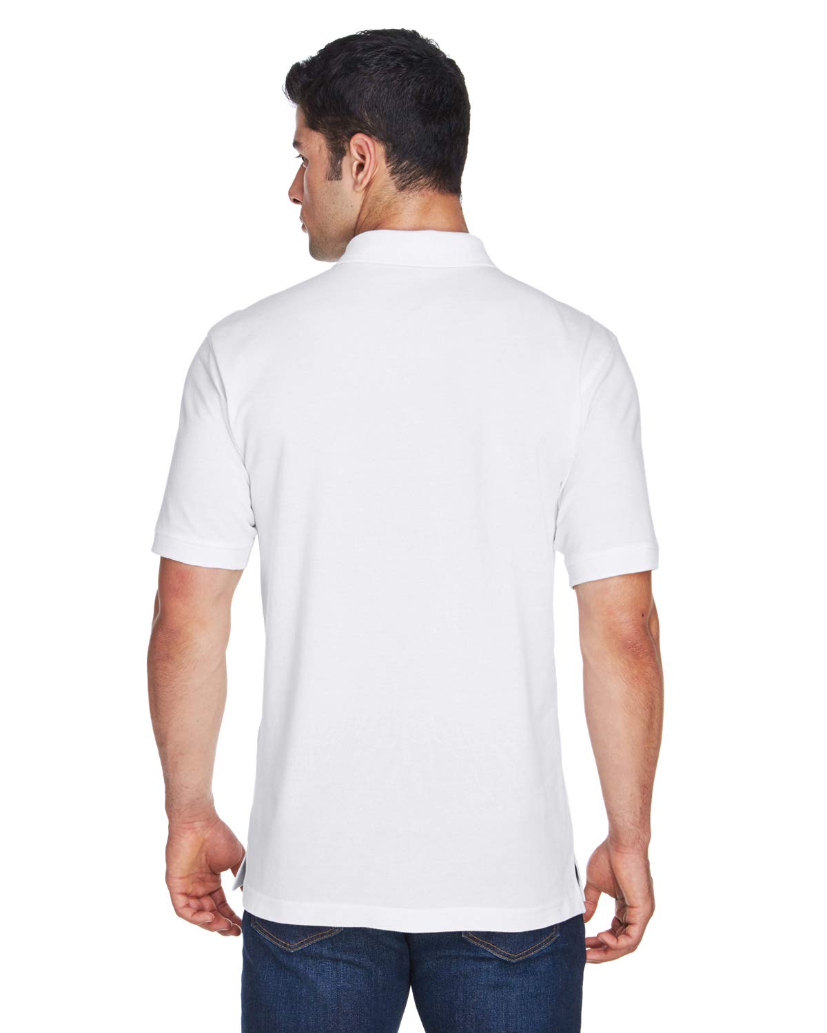 Mens 6 oz Ringspun cotton Piqu Short-Sleeve Polo - WHITE - 5XL(D0102H7NJc8)