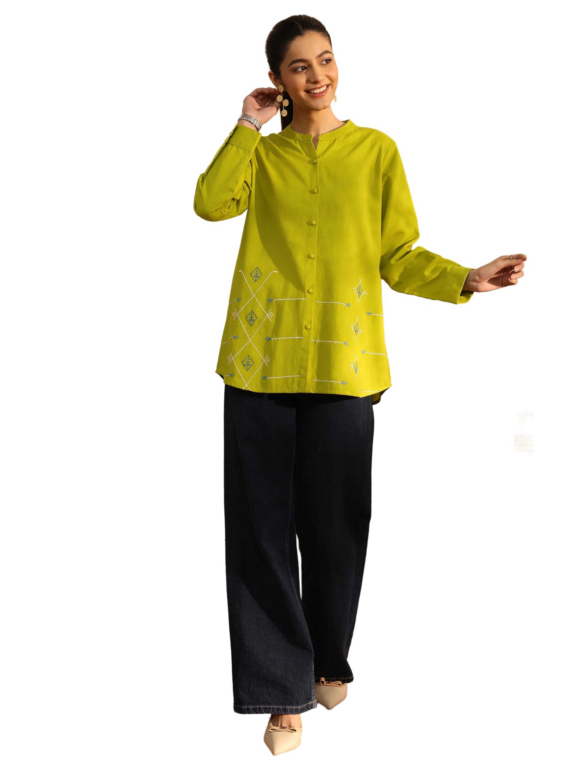 Libas Printed Linen Shirt-98374Xxl