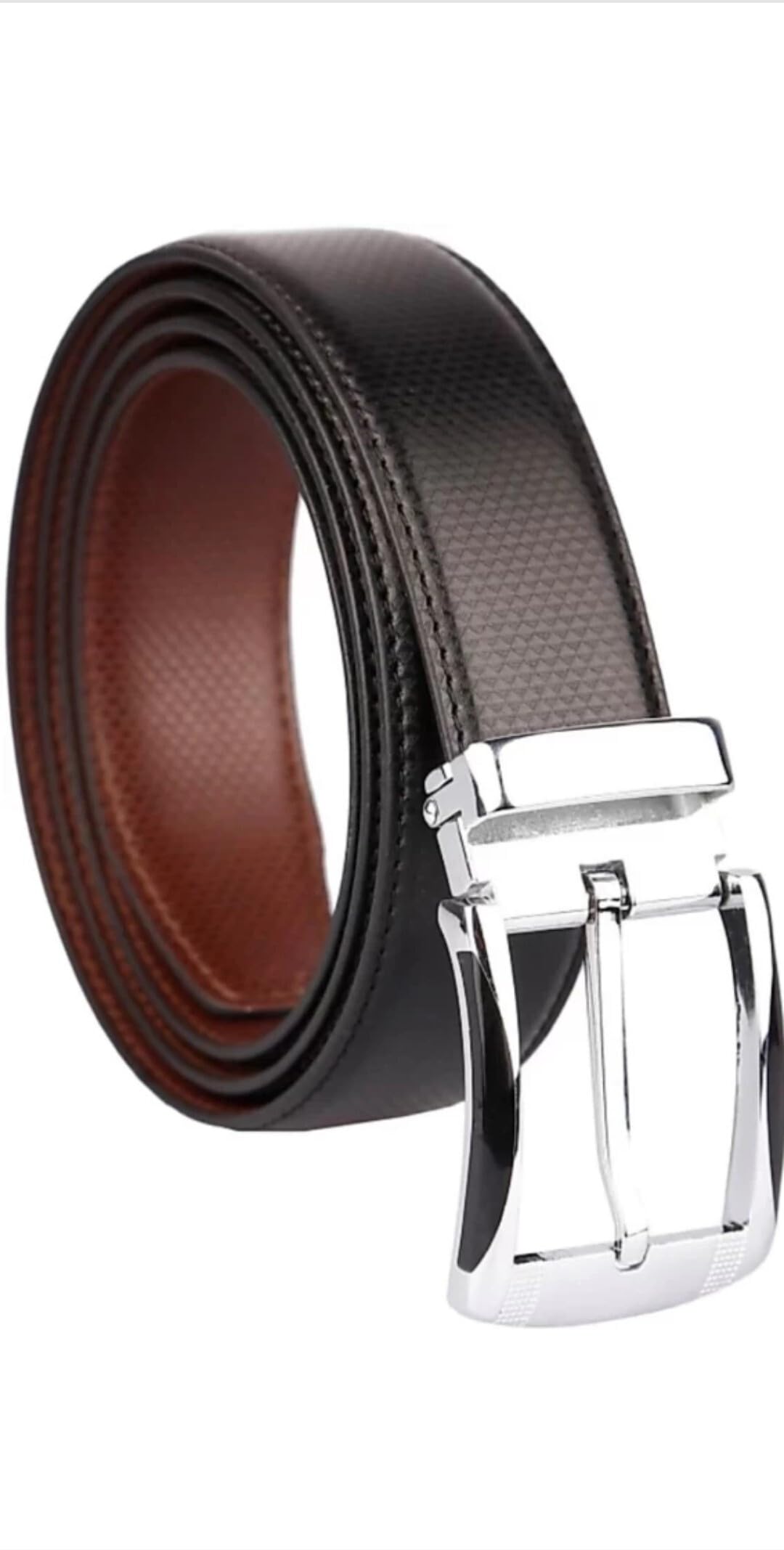 Men Black Artificial Leather, Texas Leatherite Belt Meg_M_B_02