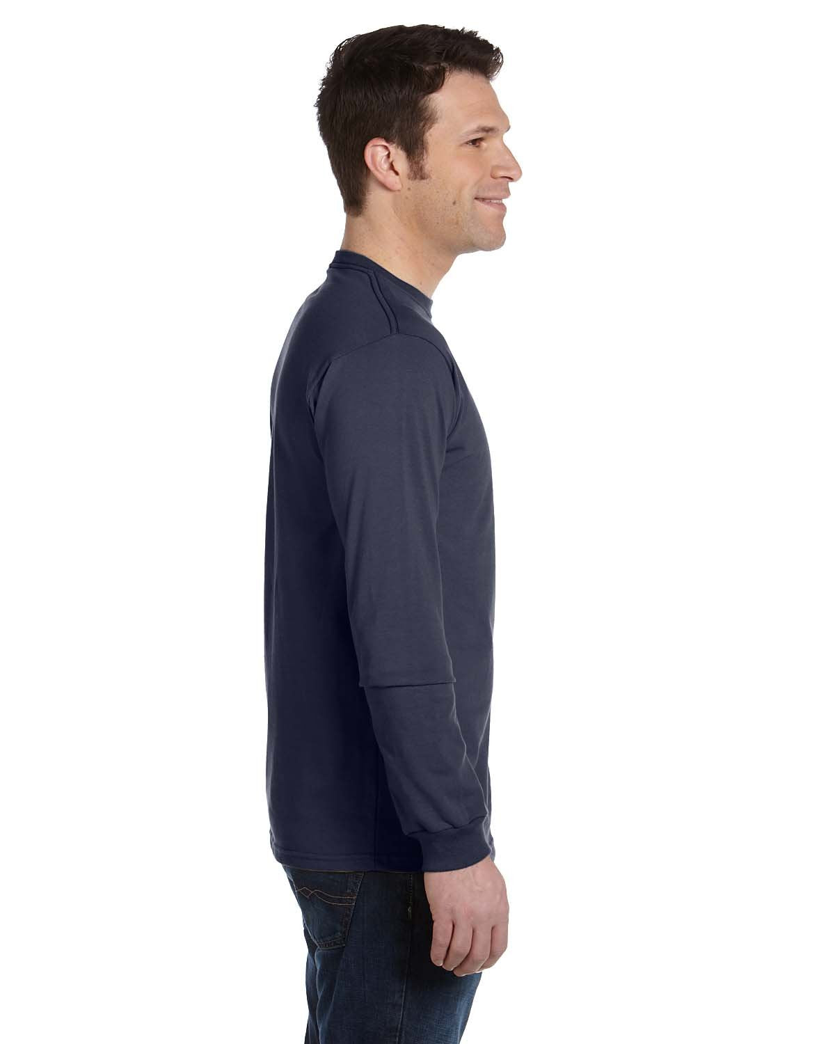 Mens 55 oz 100% Organic cotton classic Long-Sleeve T-Shirt - BLAcK - S(D0102H7ZgNX)