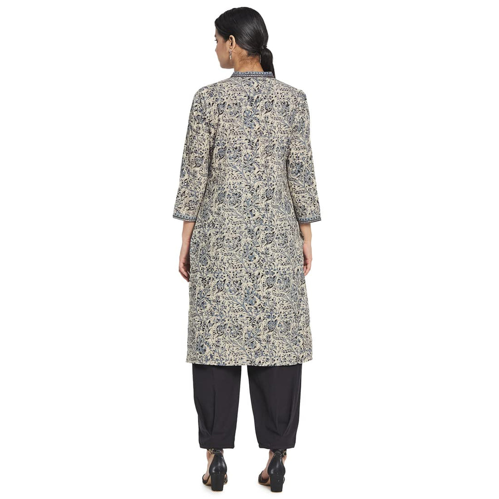 Fabindia Multicolour Cotton Printed Knee Length Kurta