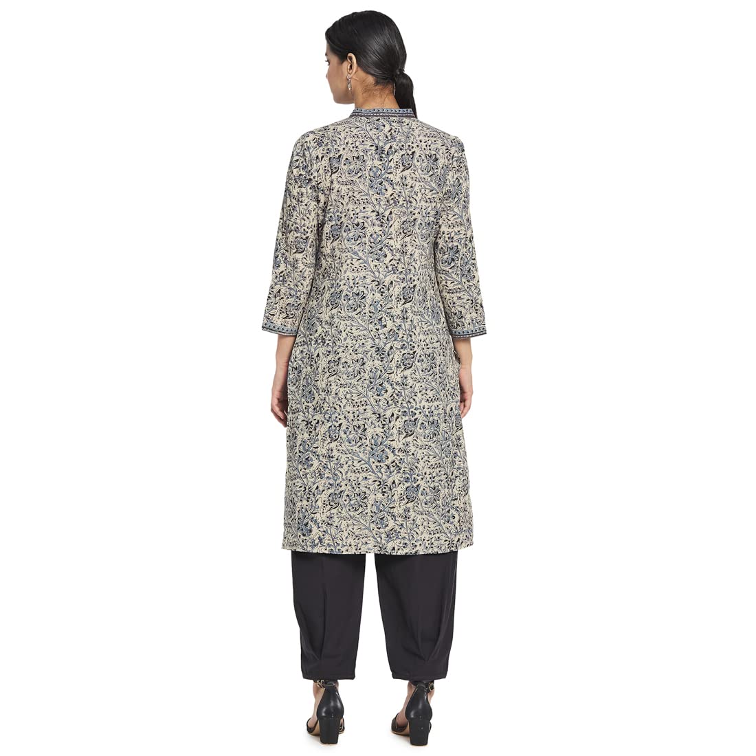 Fabindia Multicolour Cotton Printed Knee Length Kurta