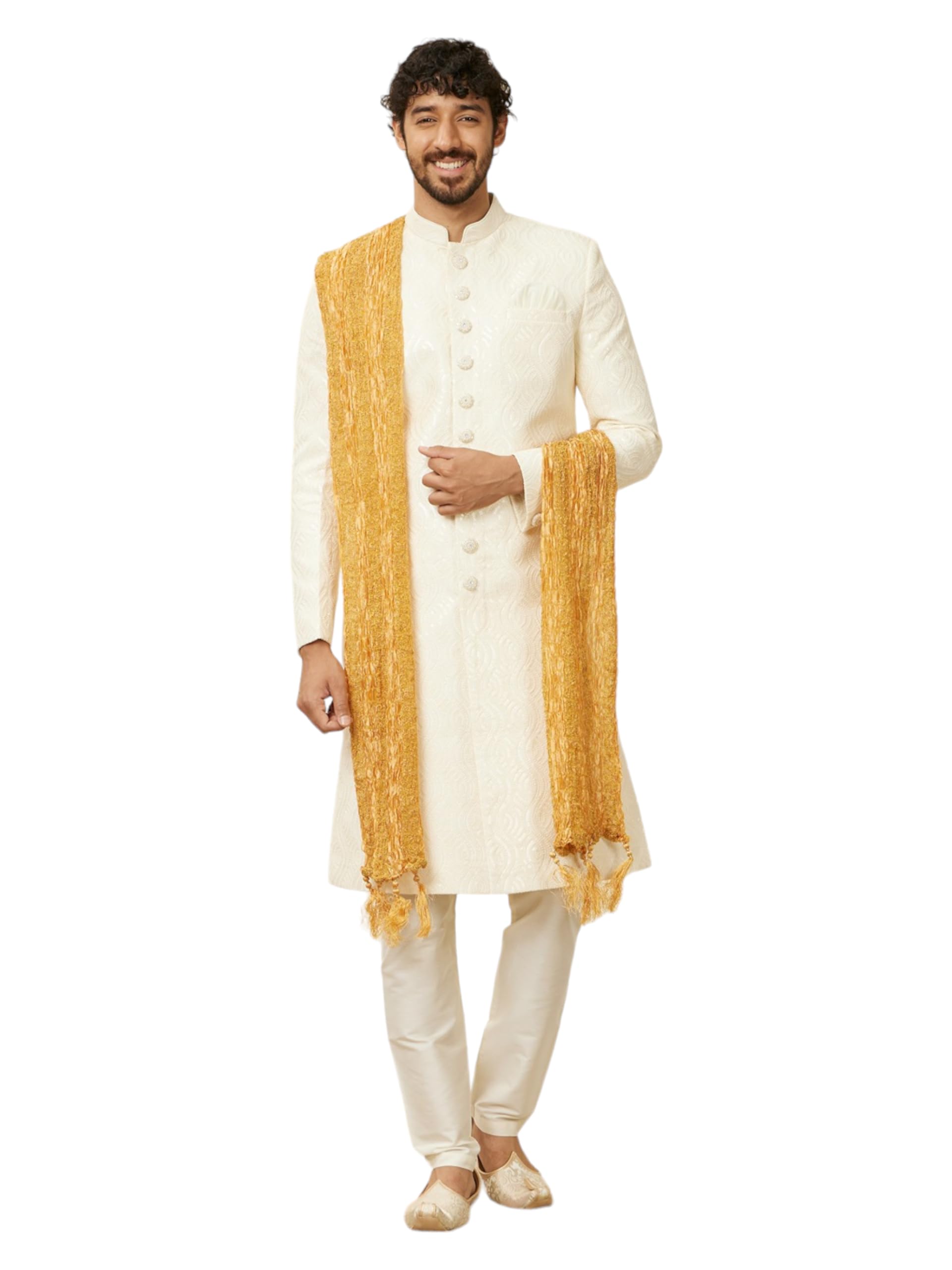 Manyavar Amber Golden Traditional Dupatta