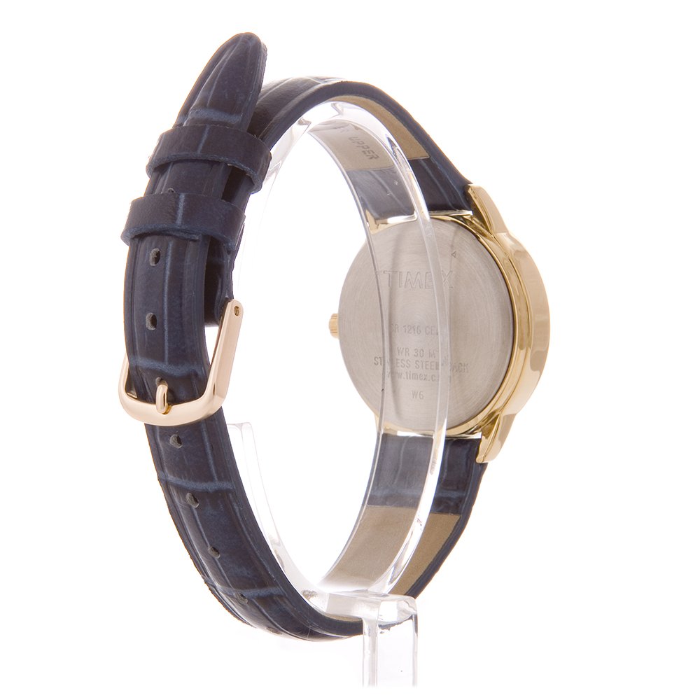 Timex Women   s T2N954 South Street Blue Croco Pattern Leather Strap Watch