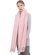 RIIQIICHY Winter Scarf for Women Pink Pashmina Shawls Wraps for Evening Dresses Large Warm Soft Scarves