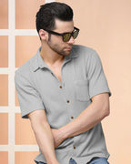 Eyebogler MenS Solid Regular Fit Polyester Casual Shirt With Spread Collar & Full Sleeves Shirt
