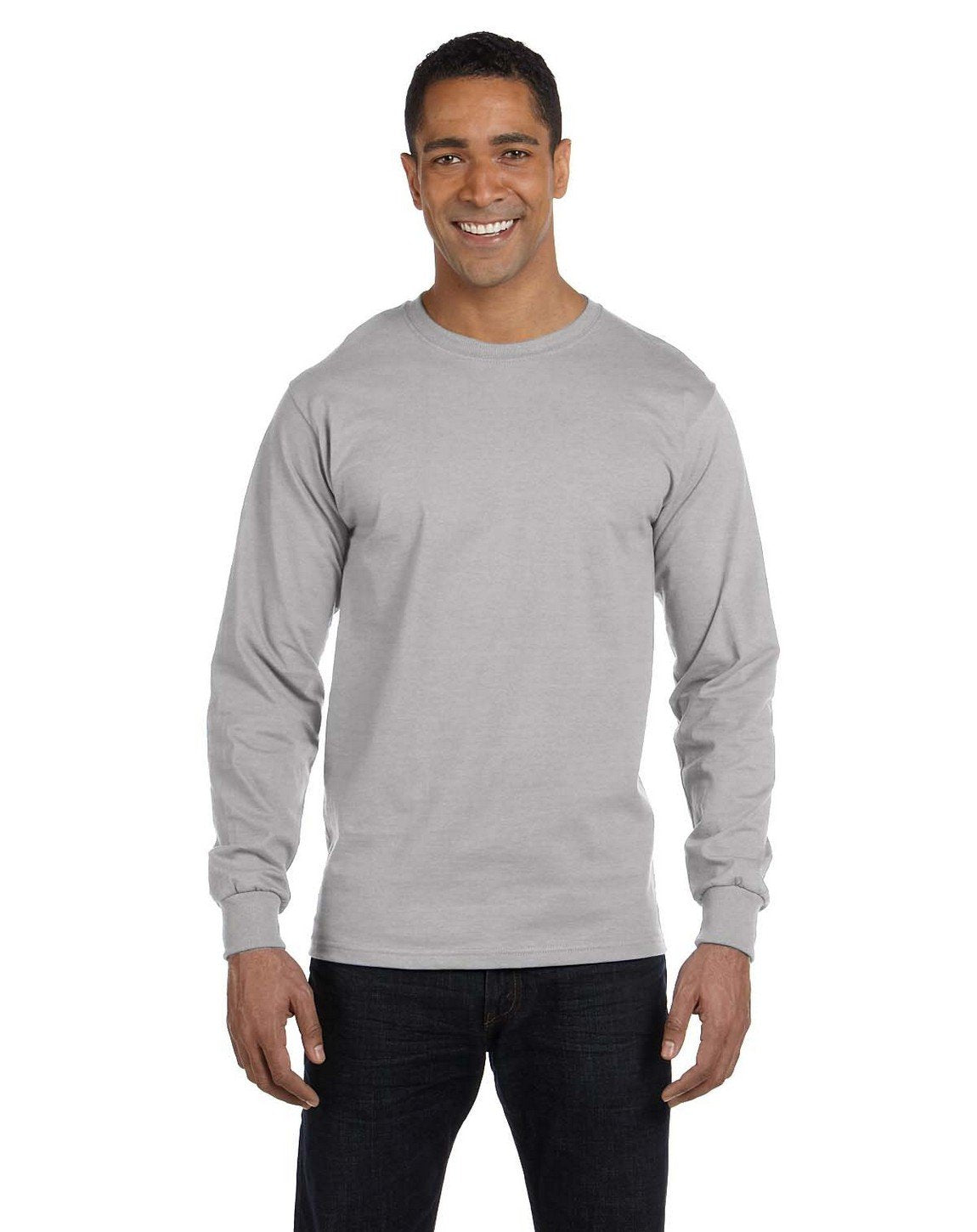 Mens 52 oz comfortSoft cotton Long-Sleeve T-Shirt - WHITE - S(D0102H7KTBT)