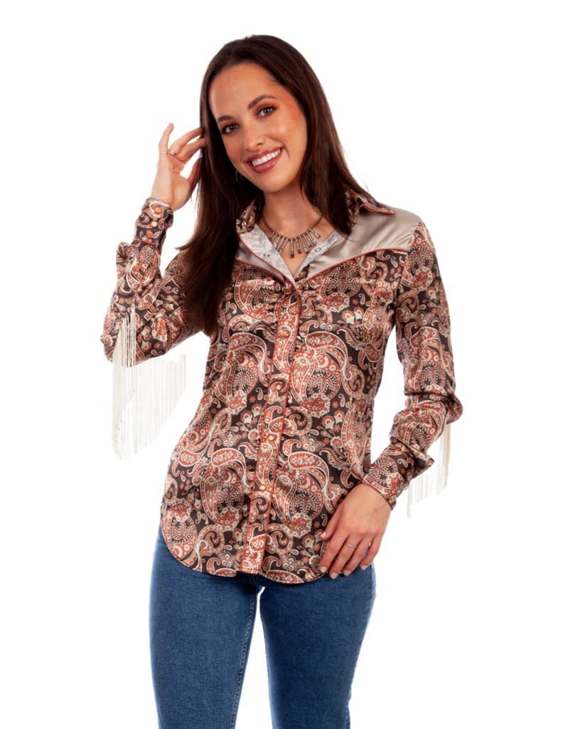 PAISLEY BLOUSE W/FRINGE