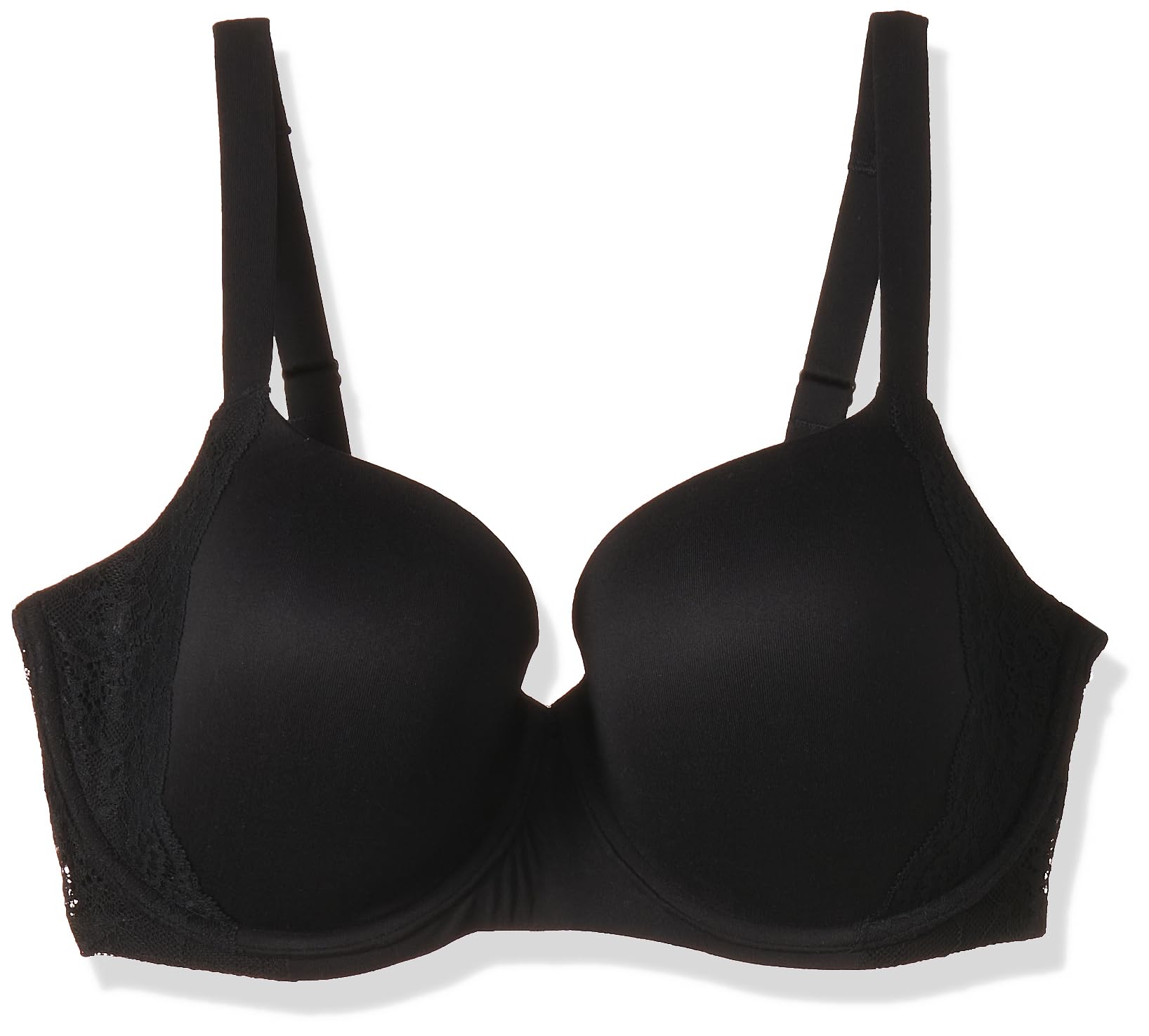 Clovia Womens Padded Underwired Demi Cup T-Shirt Bra in Black with Balconette Style - Cotton_BR2349R13_Black_38DDD