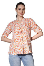 Leriya Fashion Tops For Women || Rayon Floral Printed Shawl Collared Fancy Button Neck || Shirt Style Western Top For Girls || I