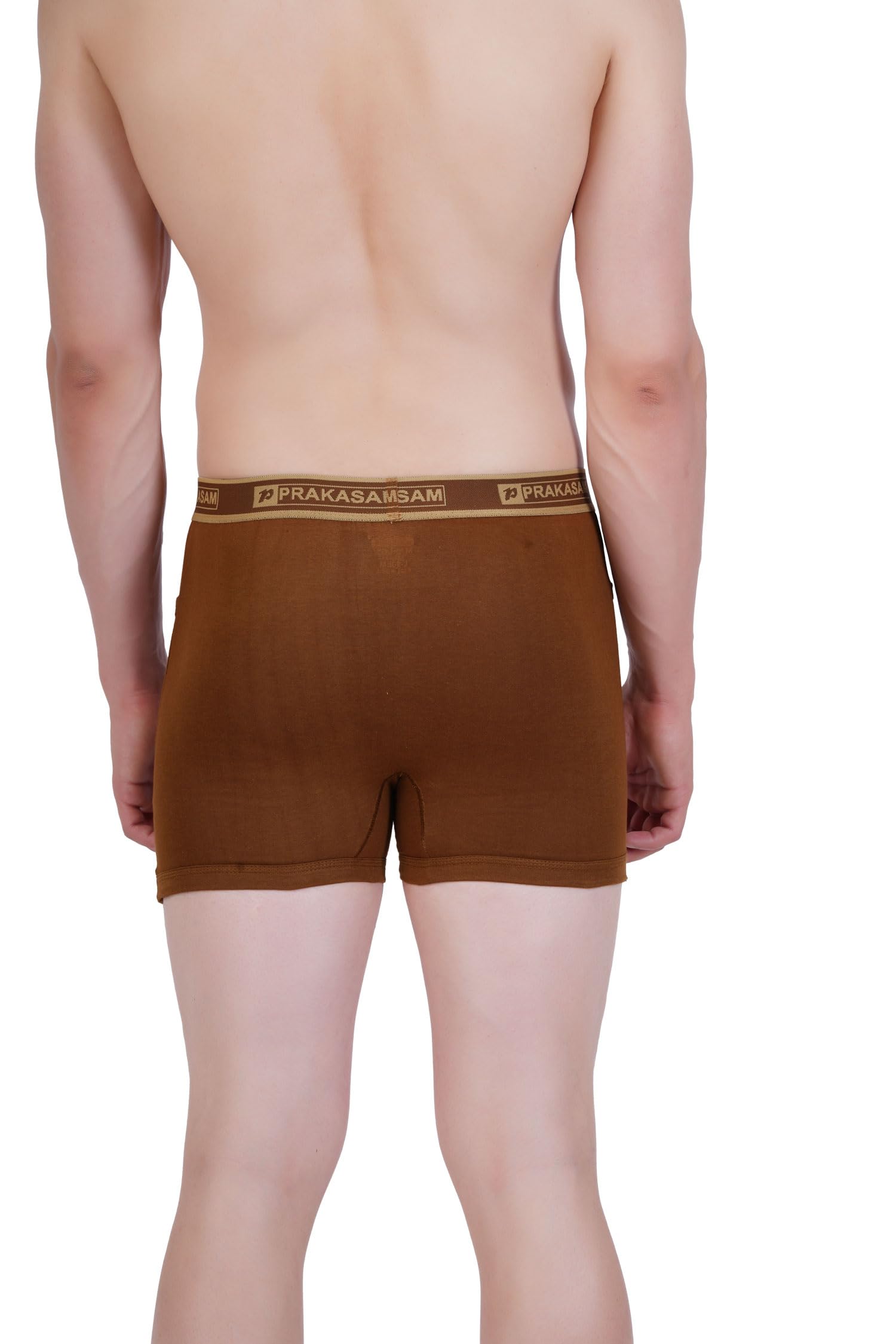 PRAKASAM COTTON -Marlow Mens 100% Pure Combed Cotton Outer Elastic Pocket Trunks (Pack of 2)