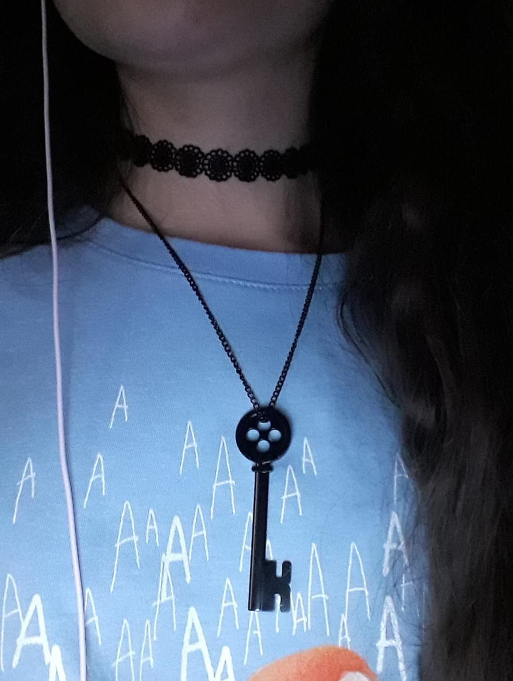 C-ZOFEK Button Key Necklace Dragonfly Hair Clip for Other Mother Halloween Cosplay Prop (Black)