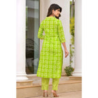 ANNI DESIGNER Womens Cotton Blend Traditional Straight Printed Kurta and Pant Set (Sixty-Parrot_XXL_Green_XX-Large)