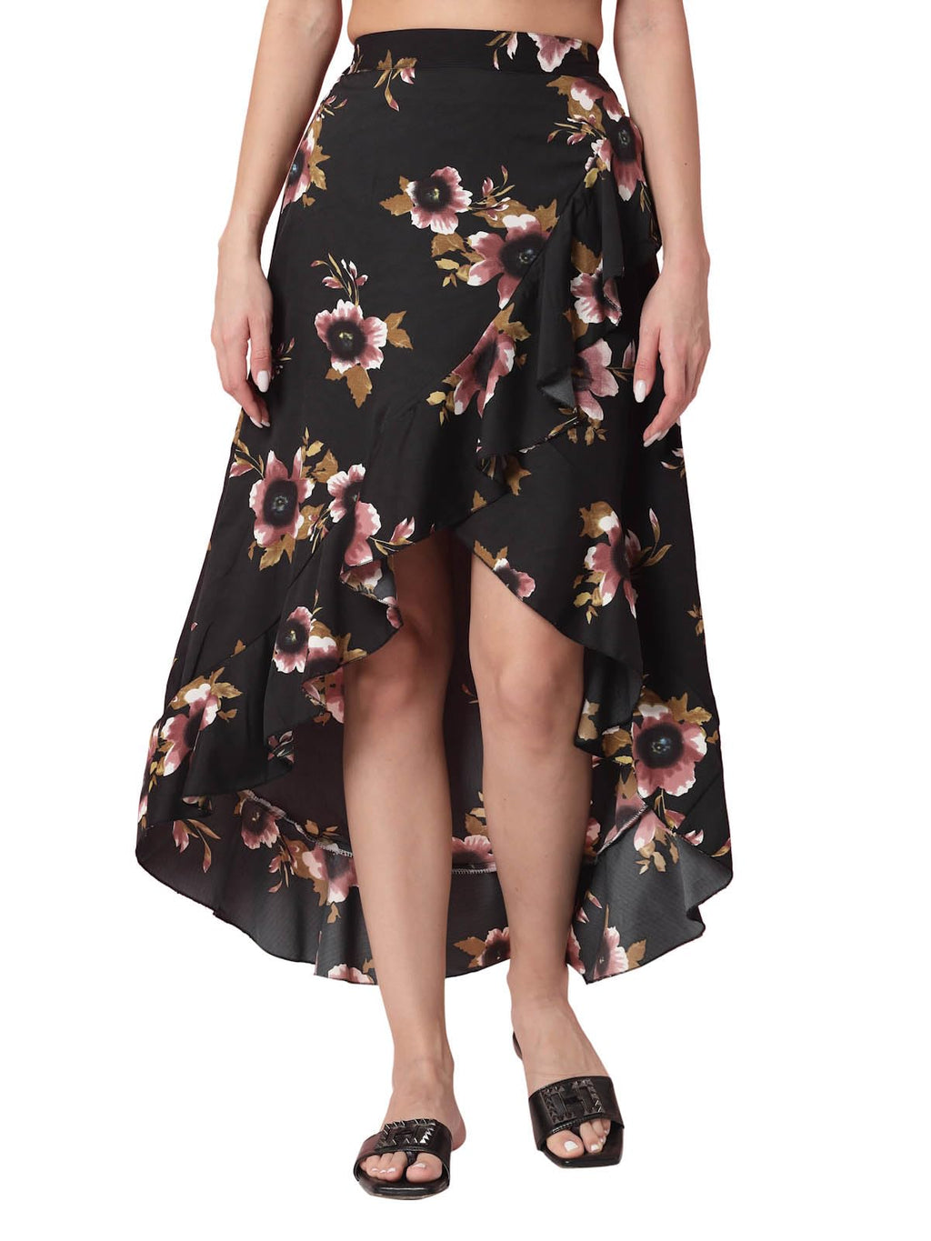 OOMPH! Long Skirts for Women Black - msk052