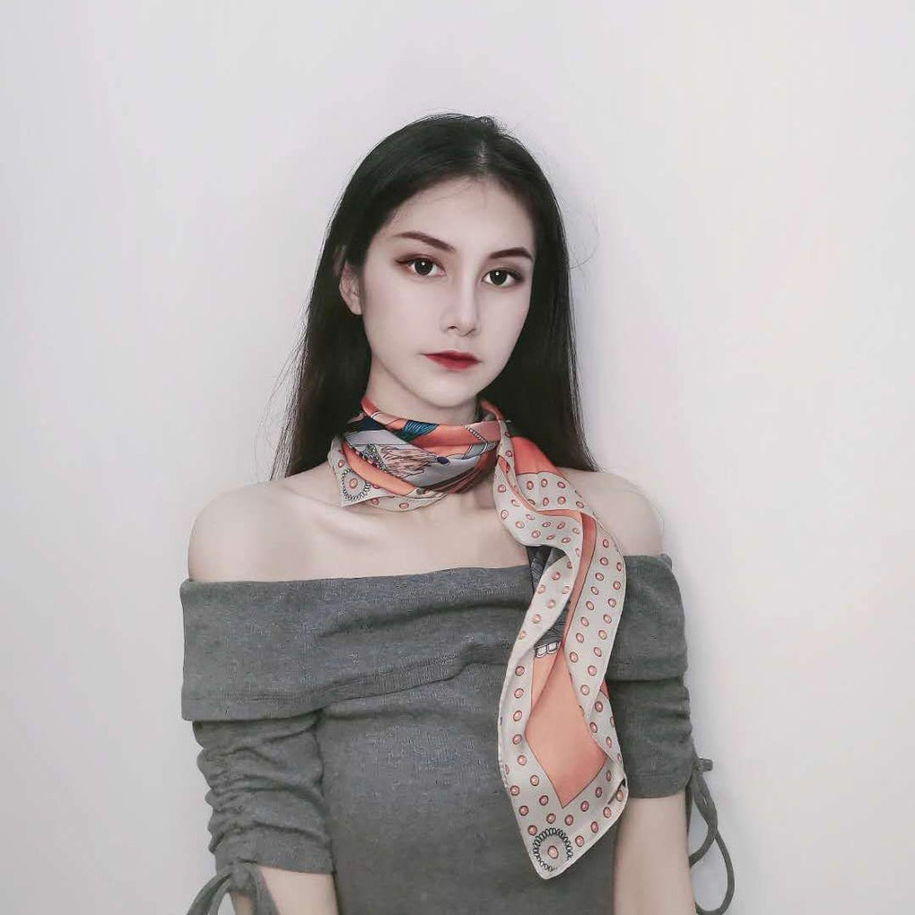 FONYVE Satin Silk Square Scarfs for Women Hair Scarves and Wraps Headscarf for Sleeping 27.5    27.5 inches