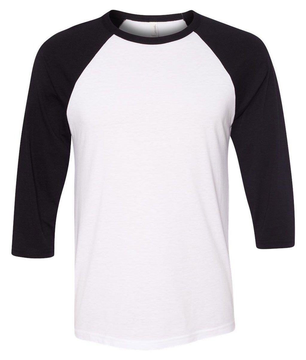Unisex 34-Sleeve Baseball T-Shirt - gRY cHR BLK TRB - S(D0102H7WgV6)