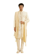 Manyavar MenS Chanderi Solid Dupatta (Beige,2.75M)