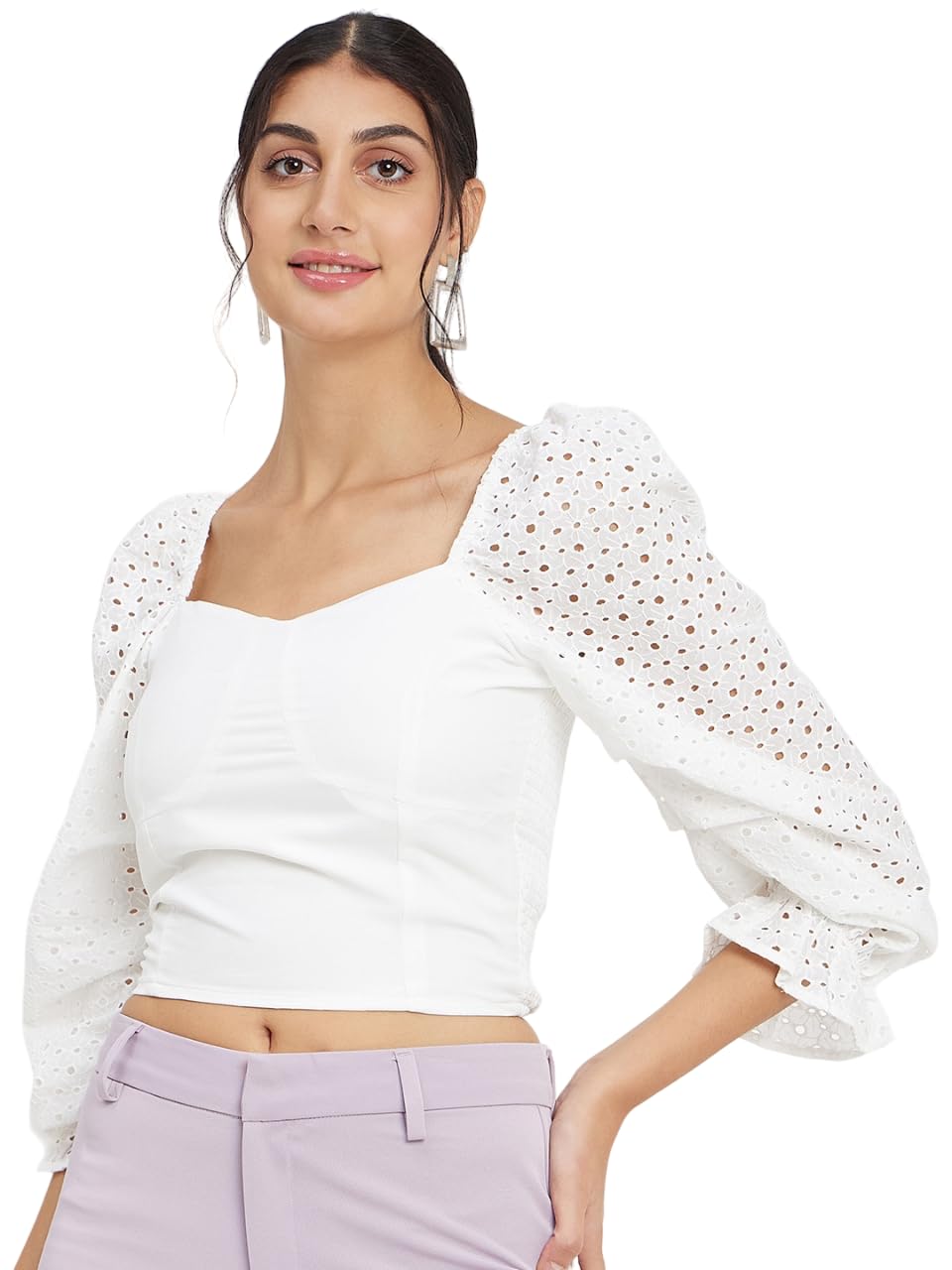 CAMLA Women White Crop Top 2